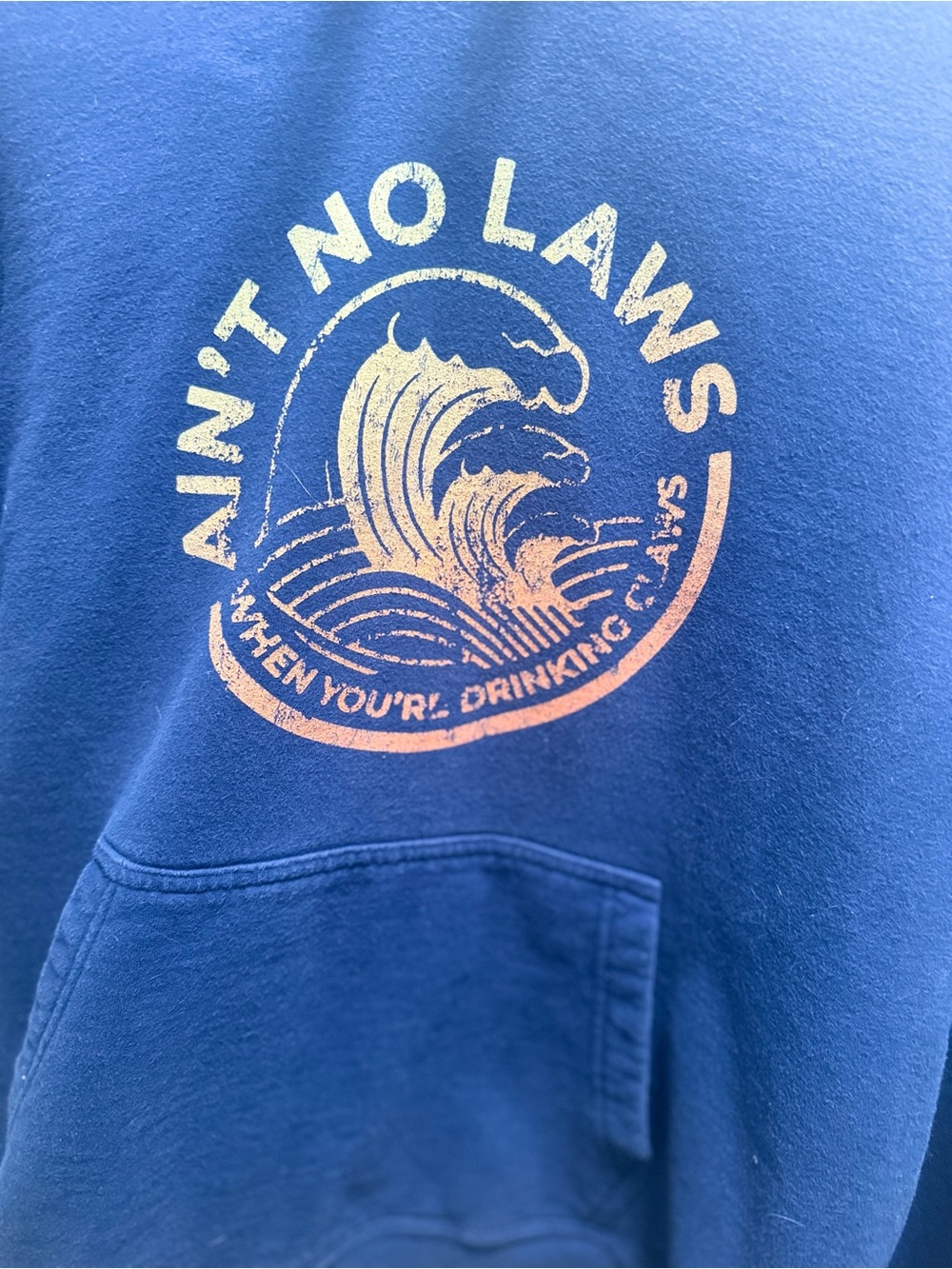 Navy Graphic White Claw Pullover Hoodie - Picture 2 of 4
